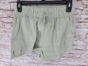 Nia By Anthropology Knit Shorts Size Small Green Striped NEW Pockets